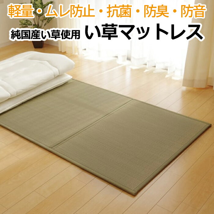ラグマット ラグ 夏 カーペット 置き畳 ムレ防止 吸湿 純国産い草使用 約100×210cm シングルサイズ い草マットレス (I) 引っ越し 新生活 夏用寝具 夏 夏用
