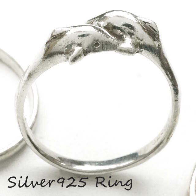 シルバー925 メンズ レディース リング 2頭のイルカが向かい合う可愛い指輪 動物 アニマル silver925 シルバーアクセサリー