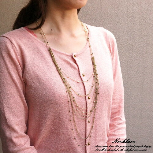 \半額★50%OFF/ロングネックレス ビブネックレス 多重 派手 華美 華やか 大人 エレガント ゴージャス レディース 春 夏 秋 冬 21’03