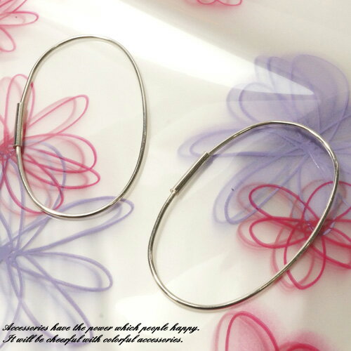 シルバーピアスシンプルな小さめ楕円...