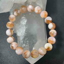 NO.00424【内径約15.5cm】さくらアゲート約10mm ブレスレット 天然石 パワーストーン アクセサリー 天然石ブレスレット