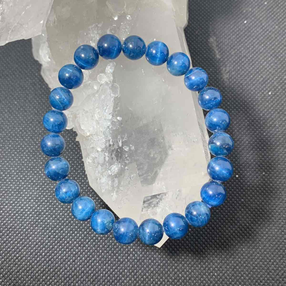 NO.00433【内径約15cm】キャッツアイアパタイト約8mm ブレスレット 天然石 パワーストーン アクセサリー 天然石ブレスレット