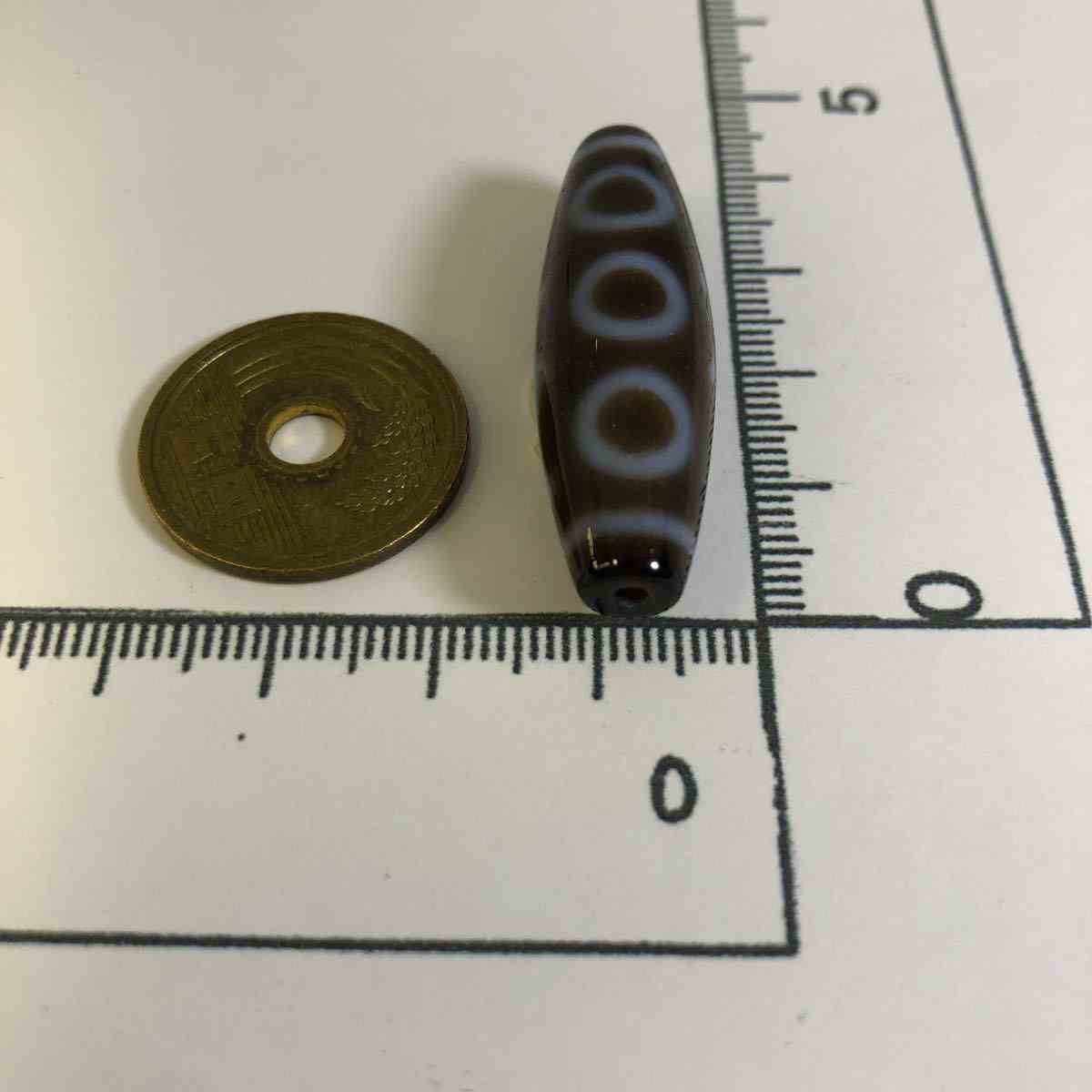 No20975【5】 五眼天珠 ジービーズ ビーズ 天然石 メノウ 瑪瑙 アゲート アクセサリー チベット天珠 天然石 天珠 五眼