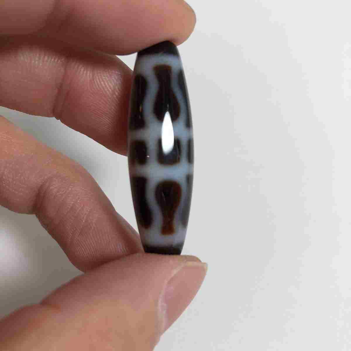 No4867【68】 金剛杵天珠 ジービーズ ビーズ 天然石 メノウ 瑪瑙 アゲート アクセサリー チベット天珠 天然石 天珠 厄払い 厄除け 金剛杵