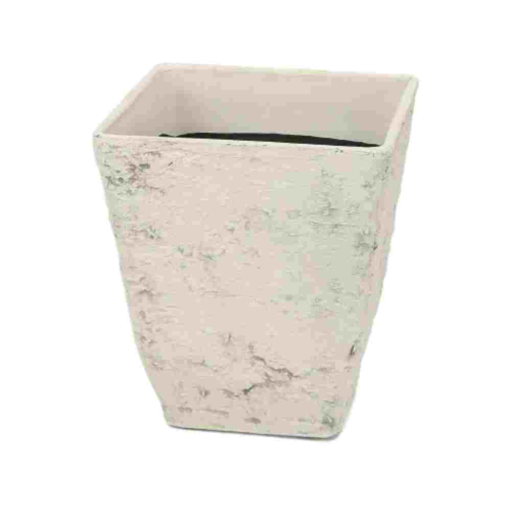 プランター　アイボリー色26cm×26cm×高さ28.5cm重量:1580g素材:合成樹脂（ファイバー入り）わ
