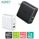 AUKEY 2ポートUSB充電器 typeC typeA 60W Foc