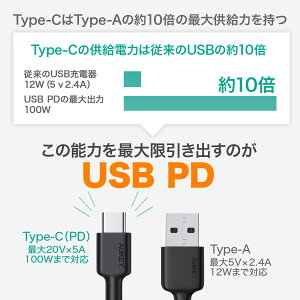 AUKEY(オーキー)USB充電器Omnia100WPD対応[USB-C1ポート]