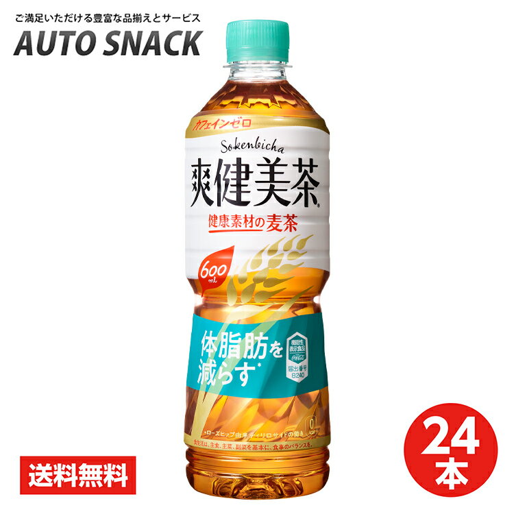 【お得なクーポン配布中7/26迄】【1箱・24本】コカ・コーラ　爽健美茶 健康素材の麦茶 600mlPET【機能性表示食品】【送料無料】のサムネイル