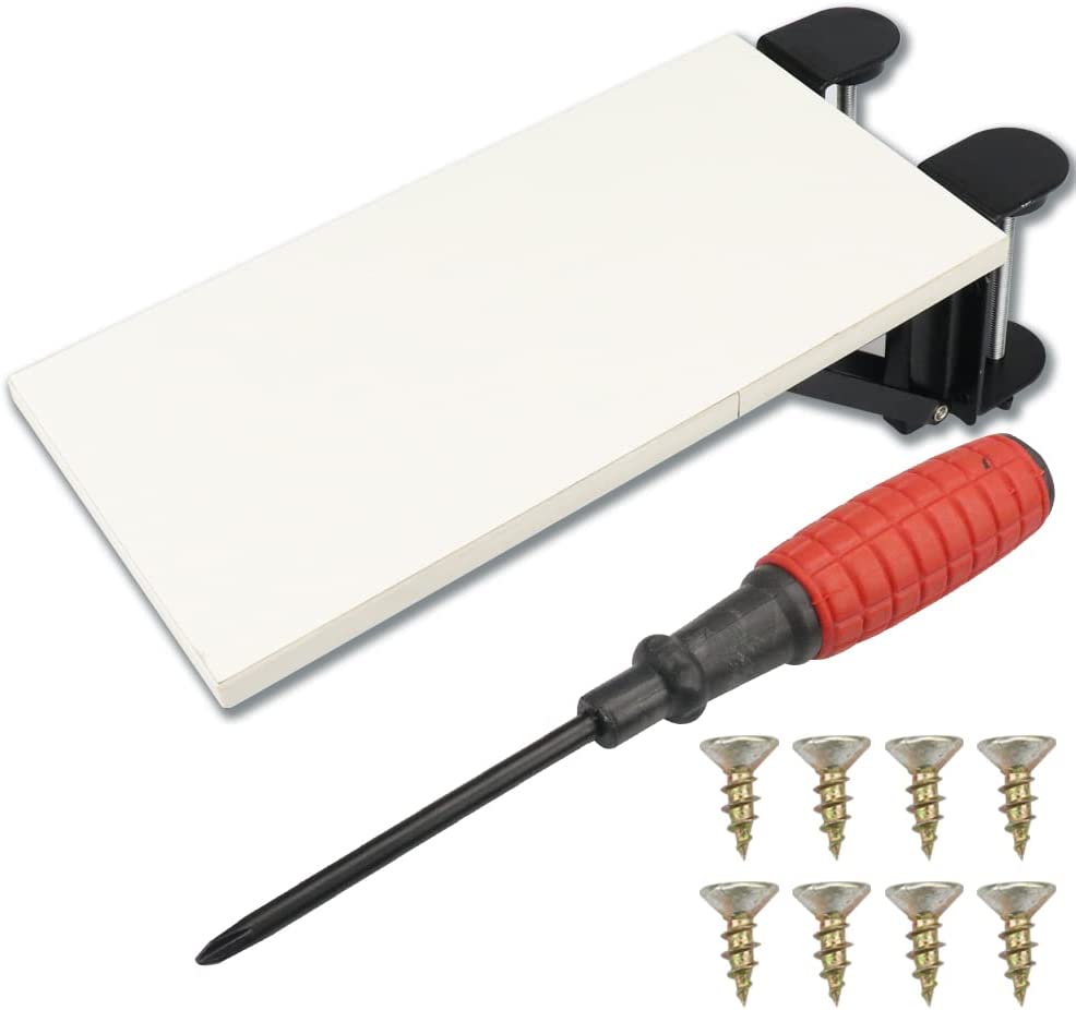 木製 リストレスト デスク用 アームレスト 肘置き 折りたたみ式 オフィス パソコン PC用 (ホワイト)