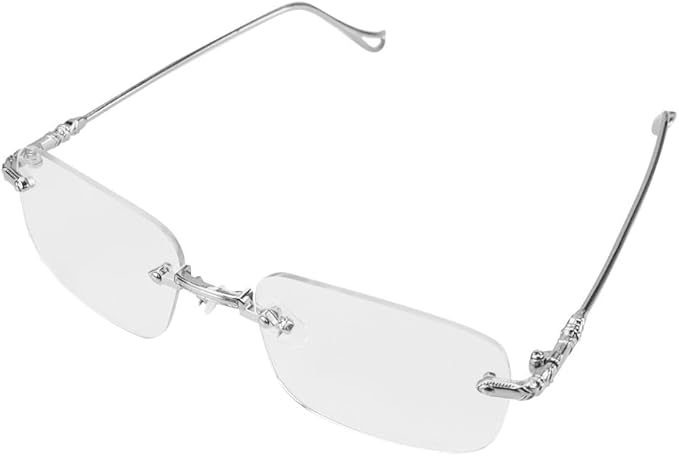 ブルーライトカット眼鏡 フチなし リムレス クリア スクエアレンズ 度無し PC/スマホ 軽量 男女兼用