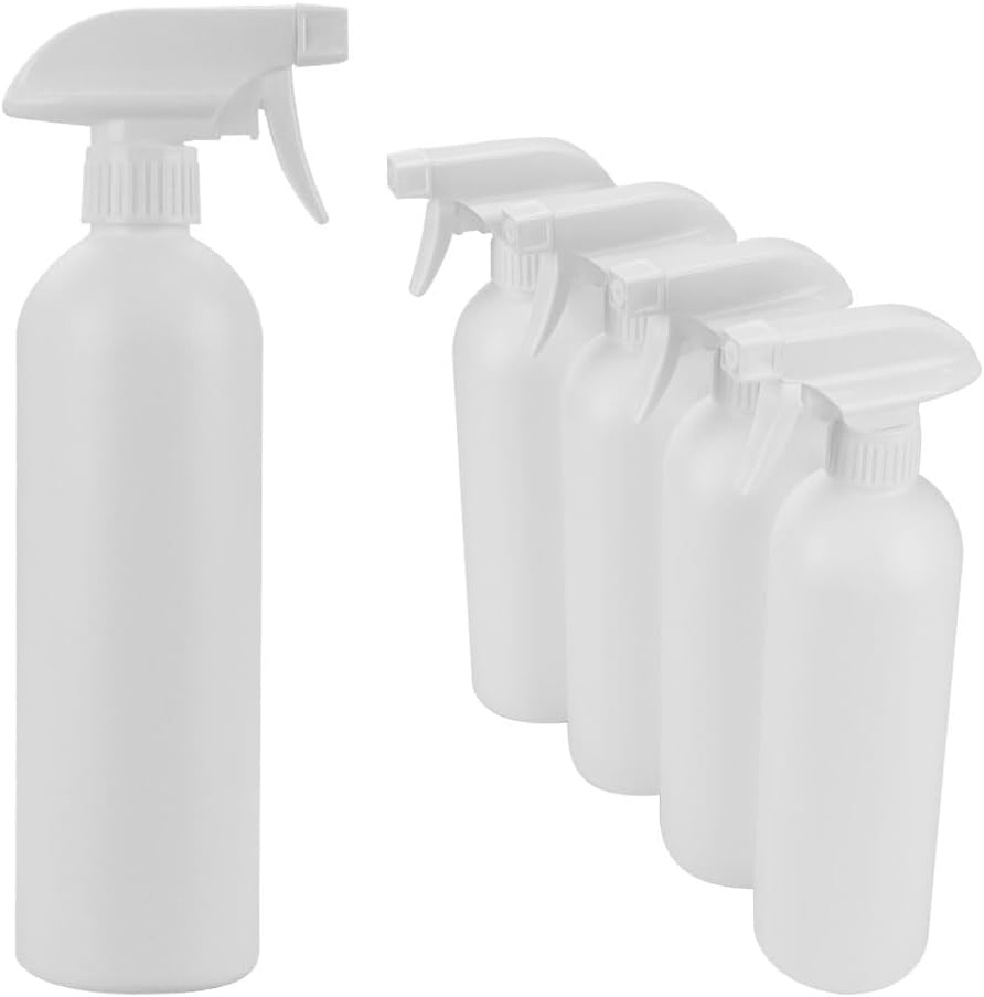 空 スプレーボトル アルコール対応 詰め替え用 5本セット 遮光 白 高密度ポリエチレン 霧吹き (500ml)