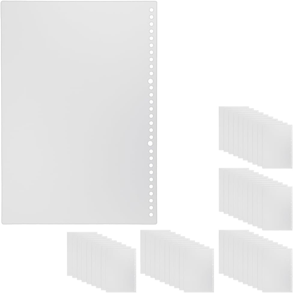 Rakuten - A4製本カバー 表紙 50枚セット 30穴 製本リング対応 PP製 マット仕上げ 厚み0.4mm 資料作成 書類保護 (半透明)