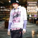 【クーポン利用で半額50%OFF】 Tシャツ メンズ 半袖 長袖 サロン系 2点セット デザインチェックシャツ+5分袖フォトプリントTシャツ WHITE(白) ...