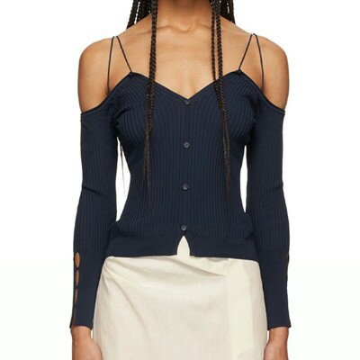 乐天商城 - JACQUEMUS ジャックムス Le Cardigan Tordu オフショルダー カーディガン