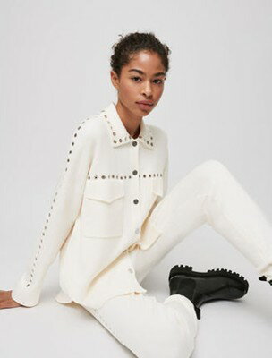 maje Mesh overshirt with eyelets トップス
