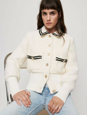 乐天商城 - maje Contrasting tweed-style jacket ジャケット