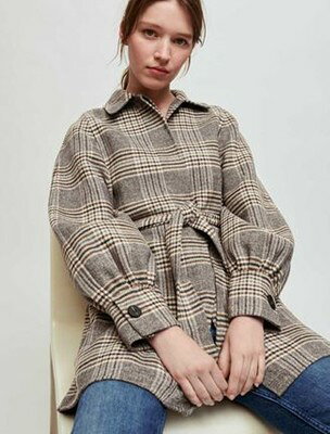 maje Checked double face coat コート