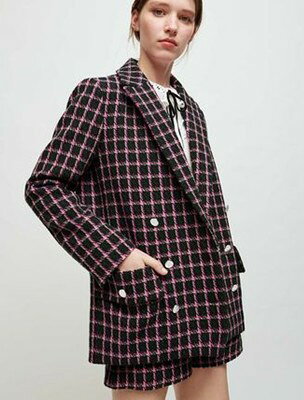 maje Oversized checked jacket ジャケット