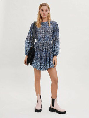 乐天商城 - maje Mixed print cotton voile dress ワンピース