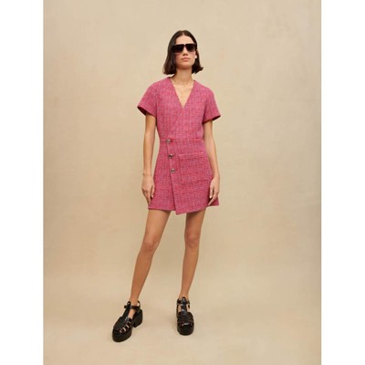 maje SHORT TWEED DRESS WITH OPEN BACK ワンピース