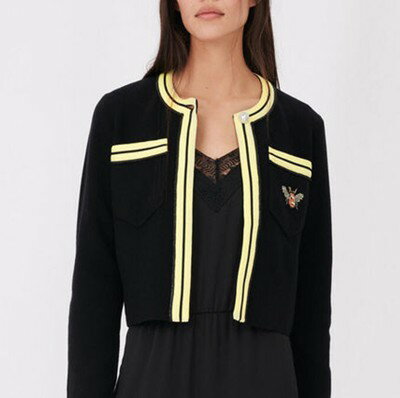 Maje CARDIGAN WITH CONTRASTING DETAILS カーディガン