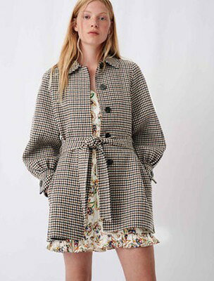  Maje 　CHECKED DOUBLE FACE COAT　ジャケット
