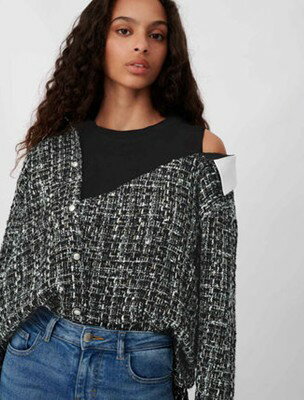 maje TWEED-STYLE TROMPE-LTOP トップス
