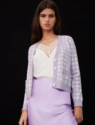 maje Checked jacquard cardigan カーディガン
