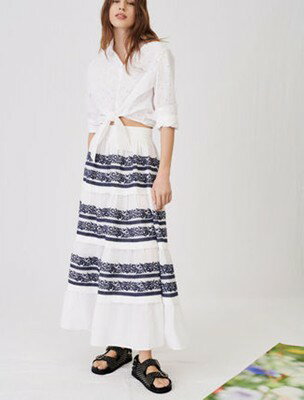 maje Skirt with all-over embroidery スカート