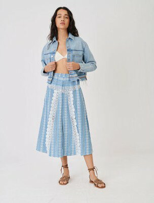 maje Skirt with contrasting trims スカート