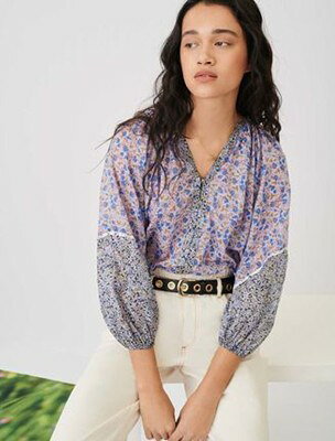  maje Floral cotton voile blouse トップス