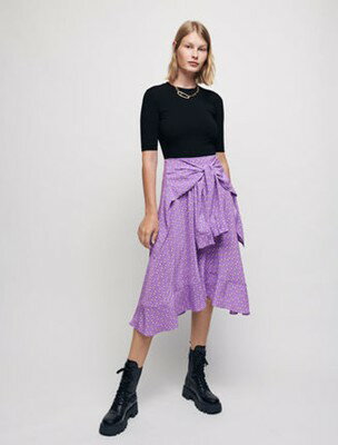 maje Trompe dress with bow print ワンピース