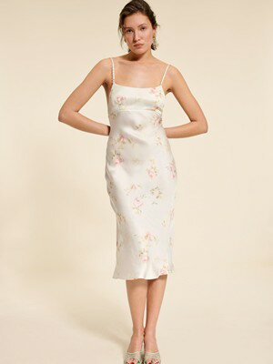 Rouje ルージュ Open back midi dress with shell detail straps ワンピース ドレス
