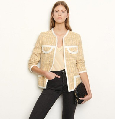 sandro サンドロ Tailored jacket in fancy tweed ジャケット