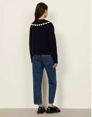 sandro サンドロ Sweater with hand-knitted collar トップス
