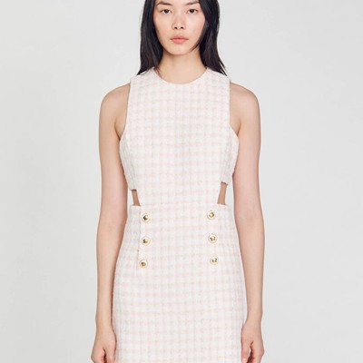 SANDRO サンドロ Openwork tweed dress ワンピース