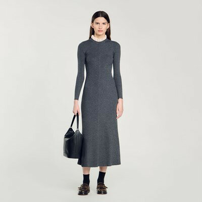 SANDRO サンドロ Knit maxi dress ワンピース ドレス