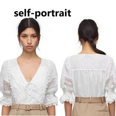 乐天商城 - Self-Portrait セルフポートレート White Broderie Anglaise Top トップス
