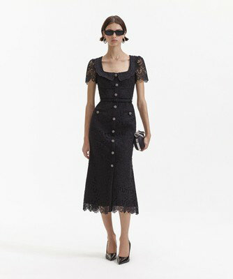Self-Portrait セルフポートレート Guipure Lace Button Midi Dress ワンピース ドレス