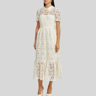 Self-Portrait セルフポートレート Vintage Embroidery Lace Hollow Out White Color Dress ワンピース ドレス