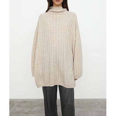 TOTEME トーテム Long cashmere cable knit melangeトップス