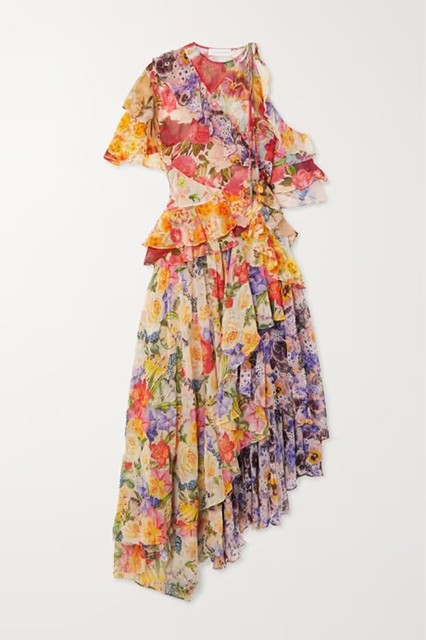 ZIMMERMANN ジマーマン Wonderland Flounce Tiered Floral-Print Cotton And Silk-Blend Midi Dress ワンピース ドレス
