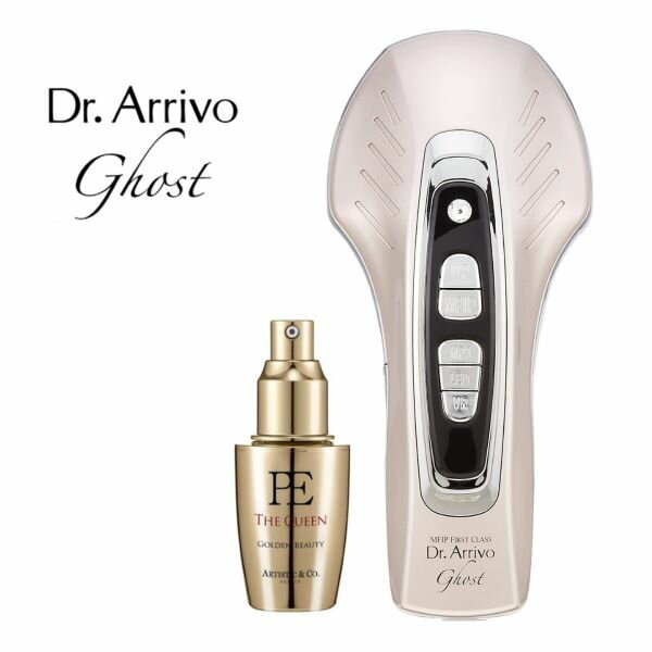 Dr. Arrivo Ghostドクターアリーヴォゴースト専用美容液セット 美容機器 コラーゲン ヒアルロン酸高分子 エッセンス 皮膚 浸透 目元 リップ 額 4極素子エステ タッピング 肌荒れ くすみ たるみ キメ ハリつや ARTISTIC&CO