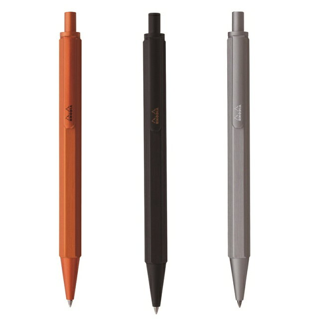 ロディア ボールペン スクリプト RHODIA SCRIPT 油性 アルミニウム軸 オレンジ ブラック シルバー