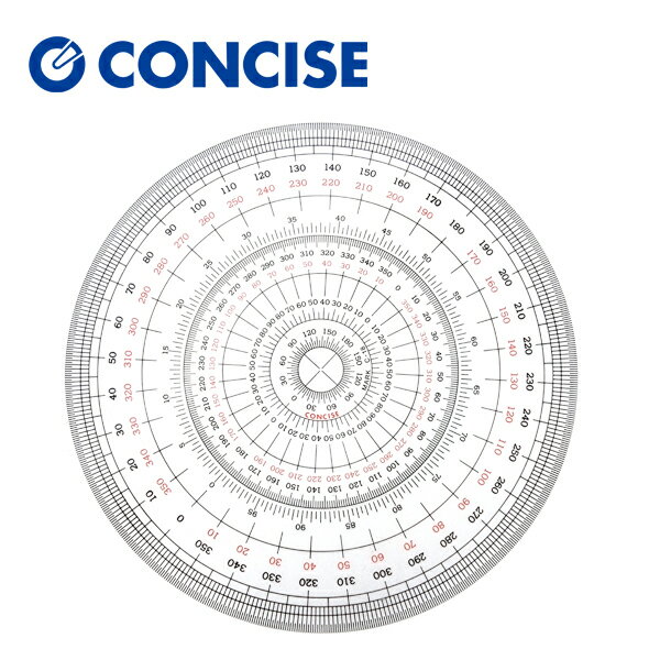コンサイス 全円分度器 直径18cm C-18 360度 デザイン 製図 文具 事務用品