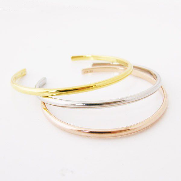 【ポイント10倍☆12/1迄】バングル ステンレス 刻印無料 金属アレルギー対応アクセ シンプル3本セット vie Sサイズ ホワイトデー サージカルステンレス