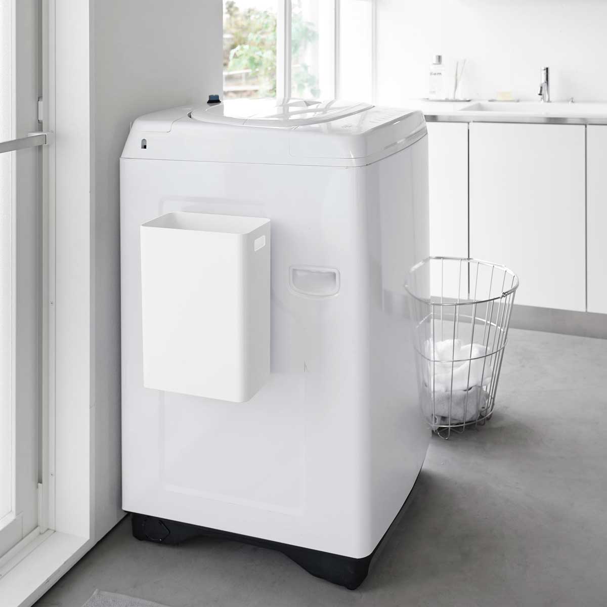 ゴミ箱 山崎実業 正規品 tower タワー マグネットトラッシュカン 7L マグネットで浮かせて設置のゴミ箱 壁掛け 壁付け スクエア 洗濯機横 冷蔵庫横 ダストボックス ごみ箱 ホワイトのサムネイル