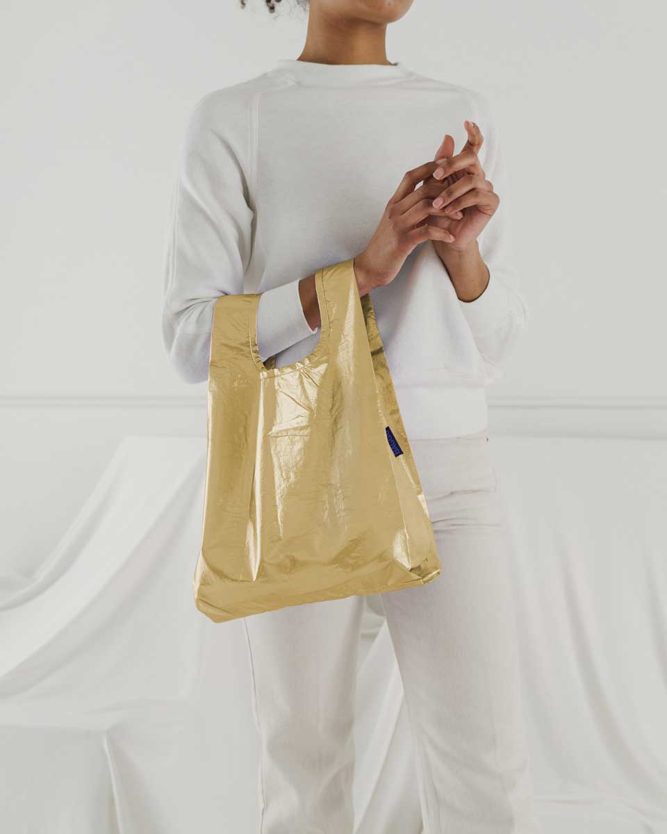 エコバッグ バグー 正規品 BAGGU バグゥ ベビーバグゥ メタリック ポーチに収納 ミ...