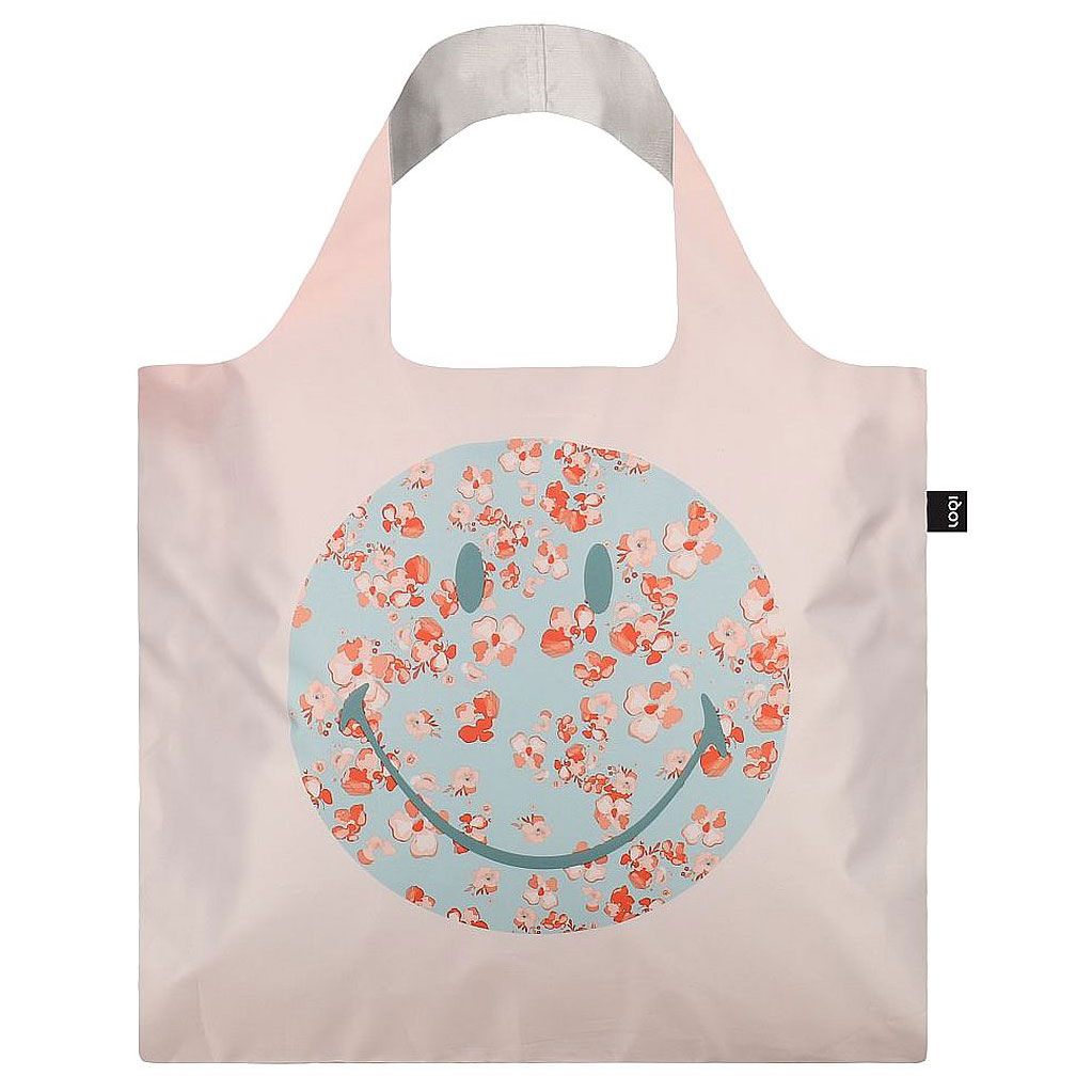 エコバッグ ローキー LOQI 正規品 Recycled Bag 世界で愛されるLOQI 撥水加工 トート型 大容量 折りたたみ トートバッグ ARTIST Collection スマイリー/ブロッサム