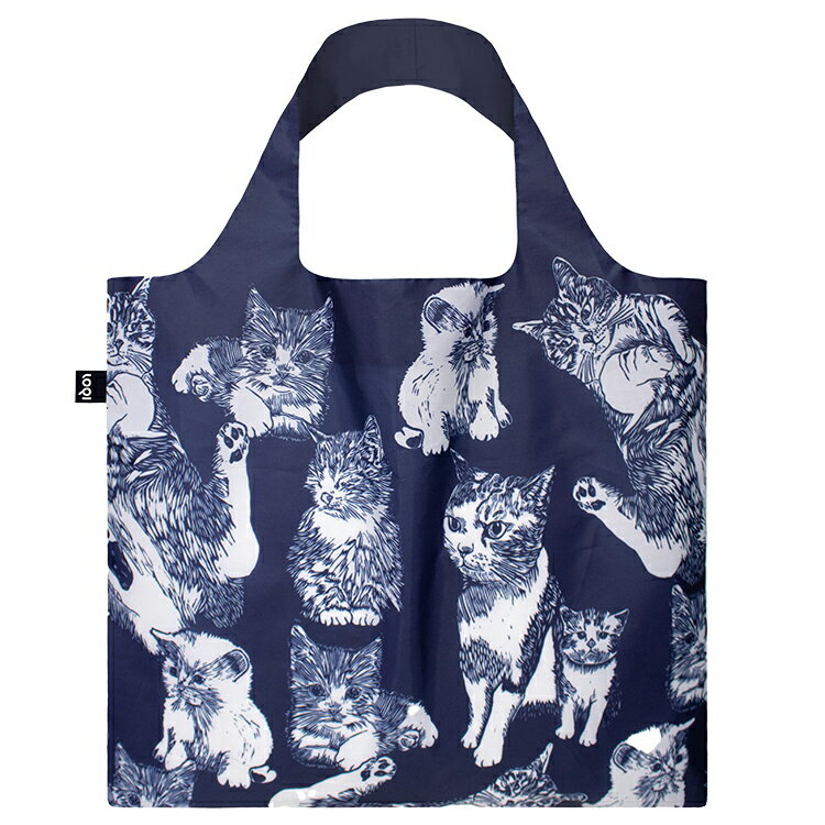 エコバッグ ローキー LOQI 正規品 Recycled Bag 世界で愛されるLOQI 撥水加工 トート型 大容量 折りたたみ トートバッグ ARTIST Collection レッド ポピー ビー/キャット